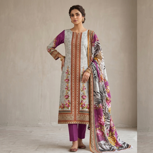 Zarqoon Lawn 3PC – Soft & Elegant Edition