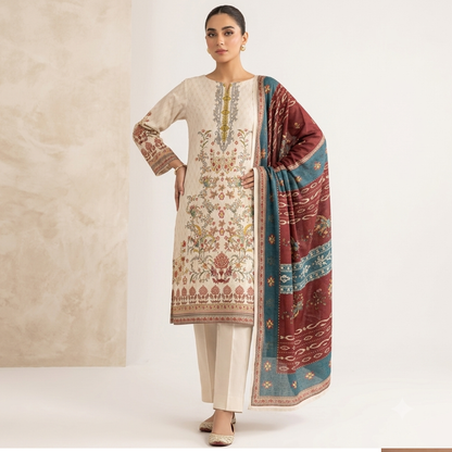 Zarqoon Lawn 3PC – Soft & Elegant Edition