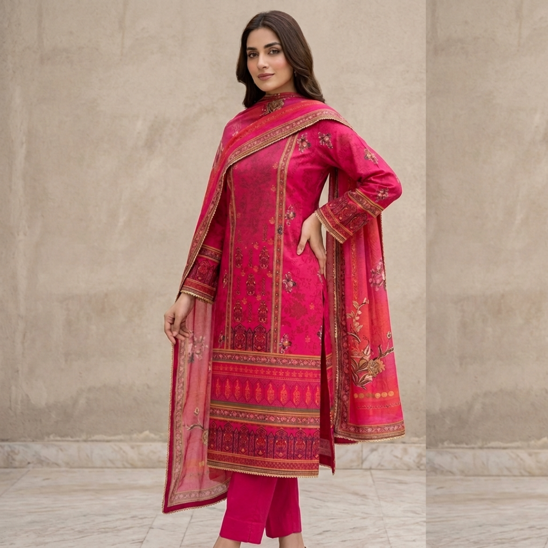 Zarqoon Lawn 3PC – Soft & Elegant Edition