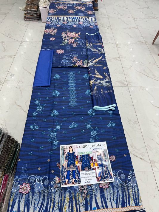 AROOJ FATIMA EMB Lawn 3PC