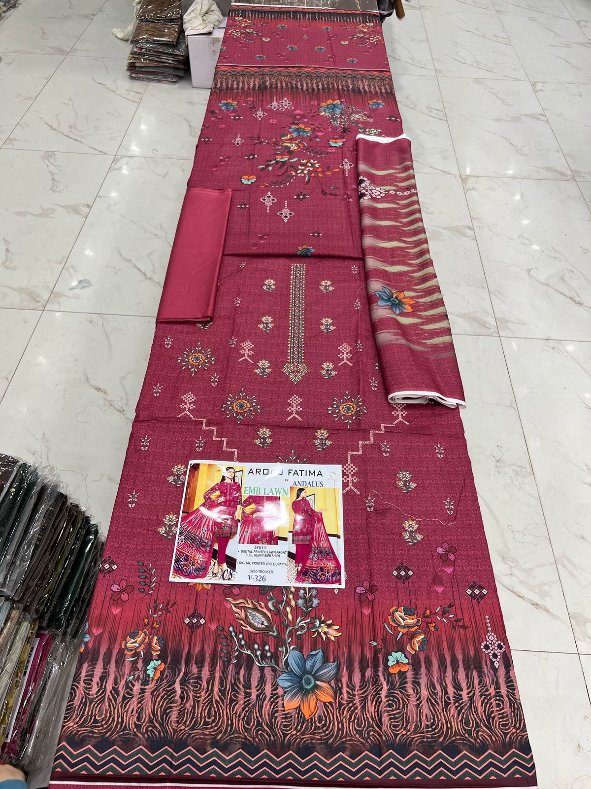 AROOJ FATIMA EMB Lawn 3PC