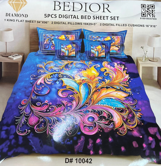 BEDIOR 5PCS DIGITAL BED SHEET SET 10042