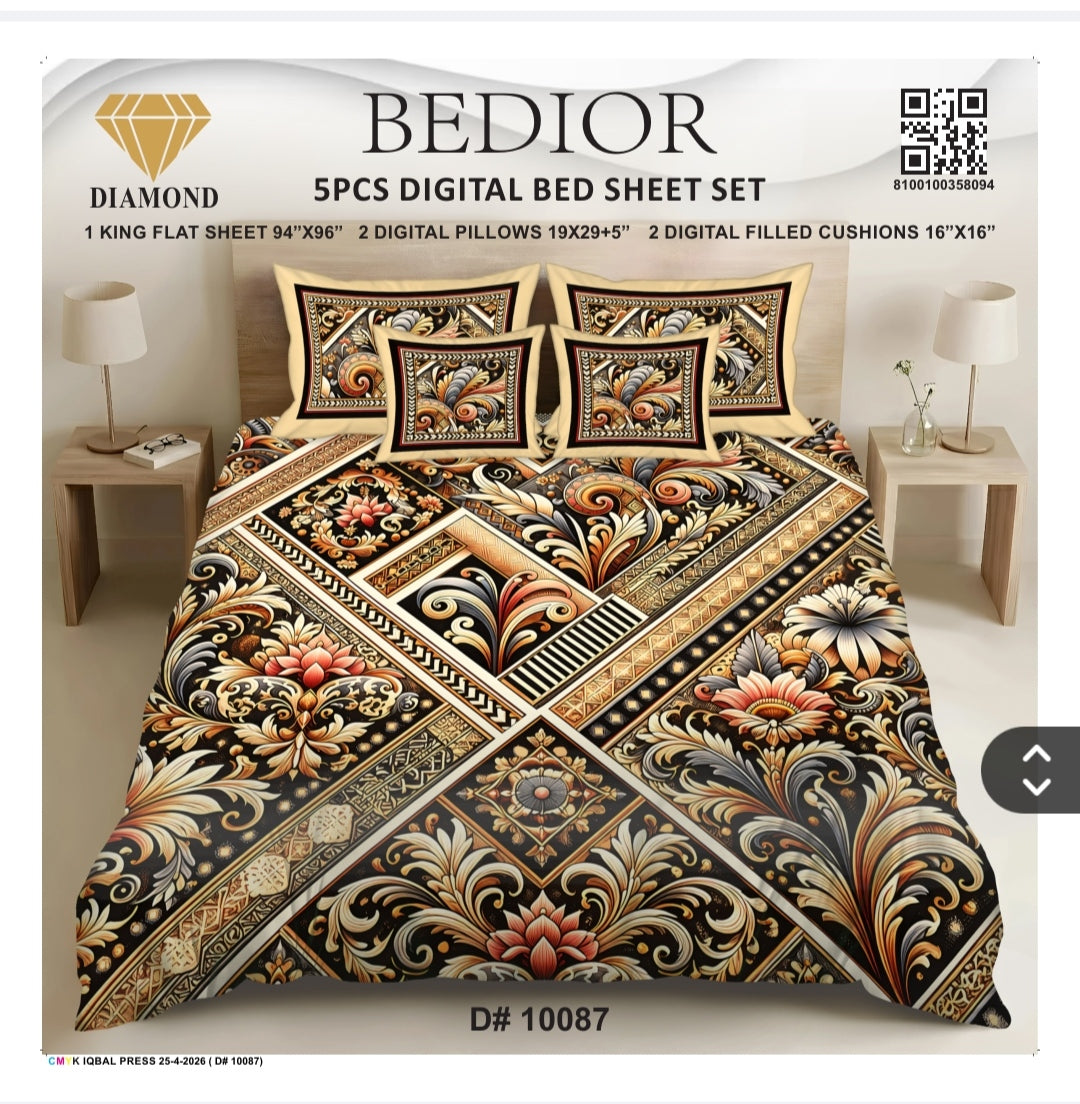 BEDIOR 5PCS DIGITAL BED SHEET SET 10087