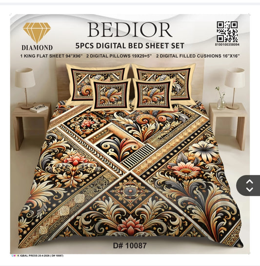 BEDIOR 5PCS DIGITAL BED SHEET SET 10087