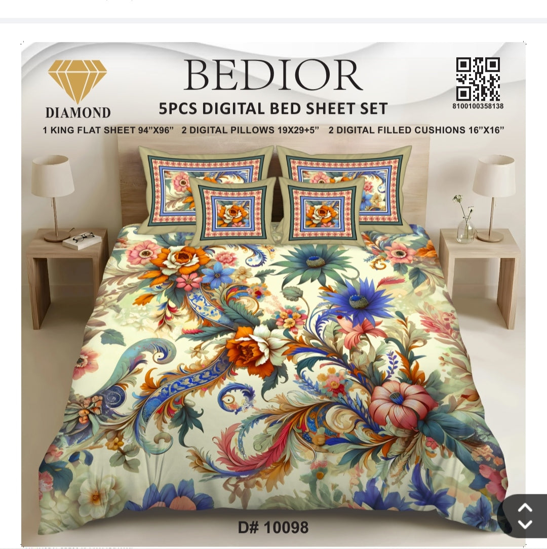 BEDIOR 5PCS DIGITAL BED SHEET SET 10098