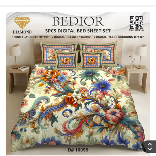 BEDIOR 5PCS DIGITAL BED SHEET SET 10098