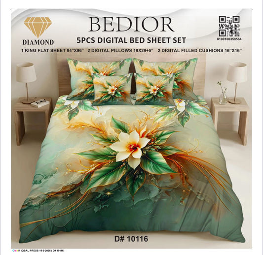 BEDIOR 5PCS DIGITAL BED SHEET SET  10116
