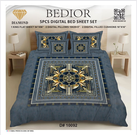BEDIOR 5PCS DIGITAL BED SHEET SET  10092