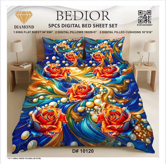 BEDIOR 5PCS DIGITAL BED SHEET SET 10120