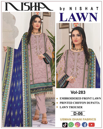 Luxury EMB Lawn 3PC with Chiffon Dupatta – Summer Edition