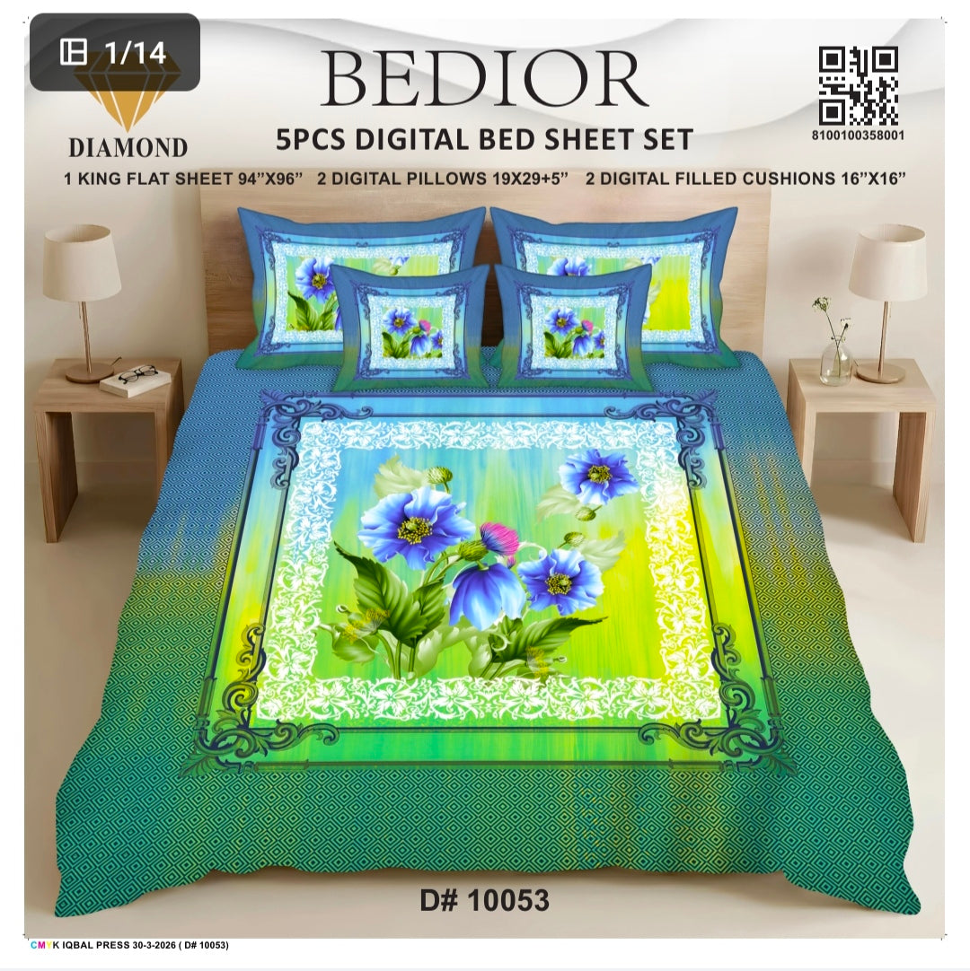 BEDIOR 5PCs DIGITAL BED SHEET SET  10053