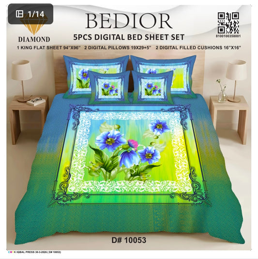 BEDIOR 5PCs DIGITAL BED SHEET SET  10053