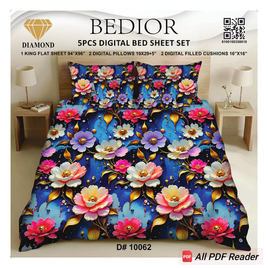 BEDIOR 5PCs DIGITAL BED SHEET SET  10062