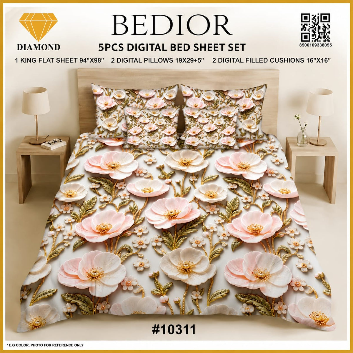 BEDIOR 5PCS DIGITAL BED SHEET SET 10311