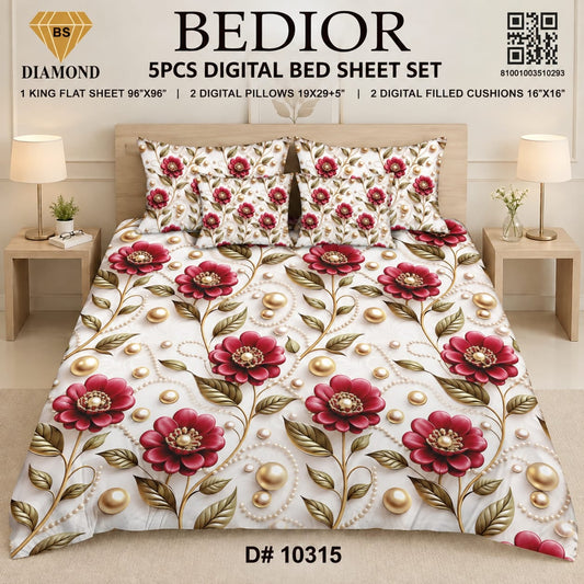BEDIOR 5PCS DIGITAL BED SHEET SET 10315