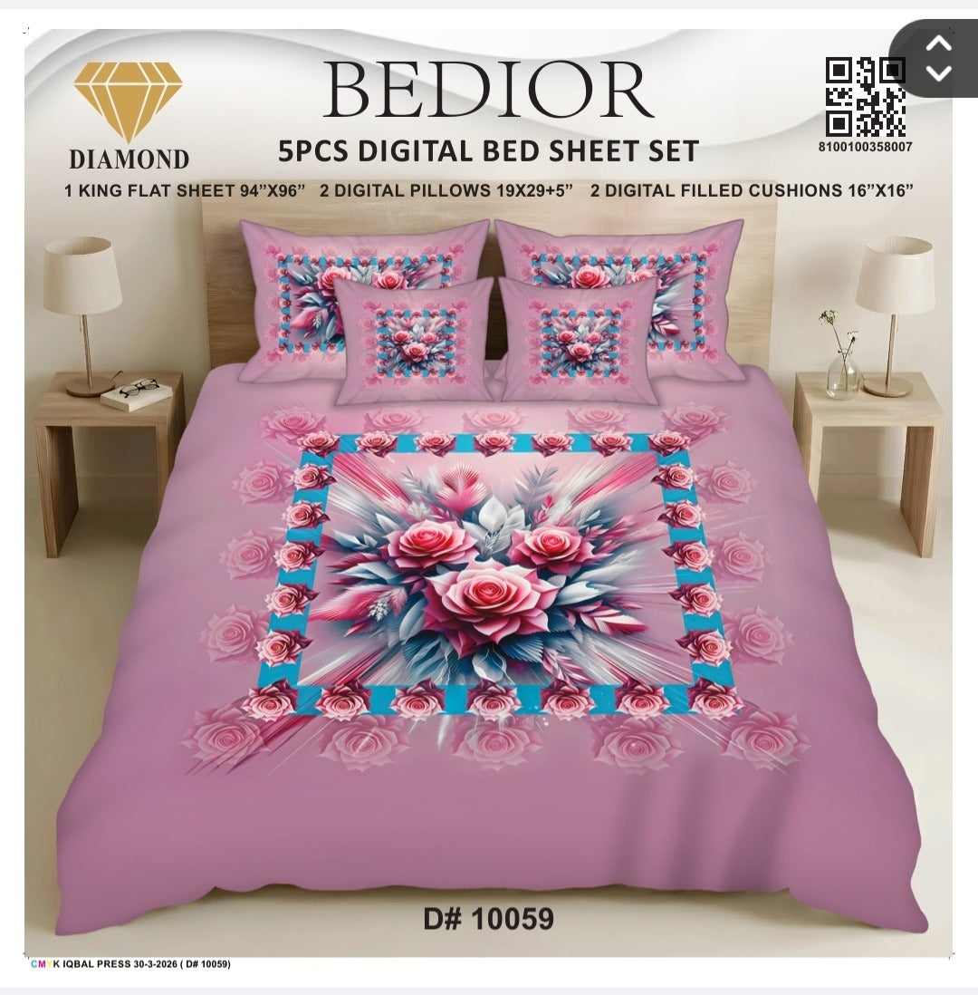 BEDIOR 5PCs DIGITAL BED SHEET SET 10059