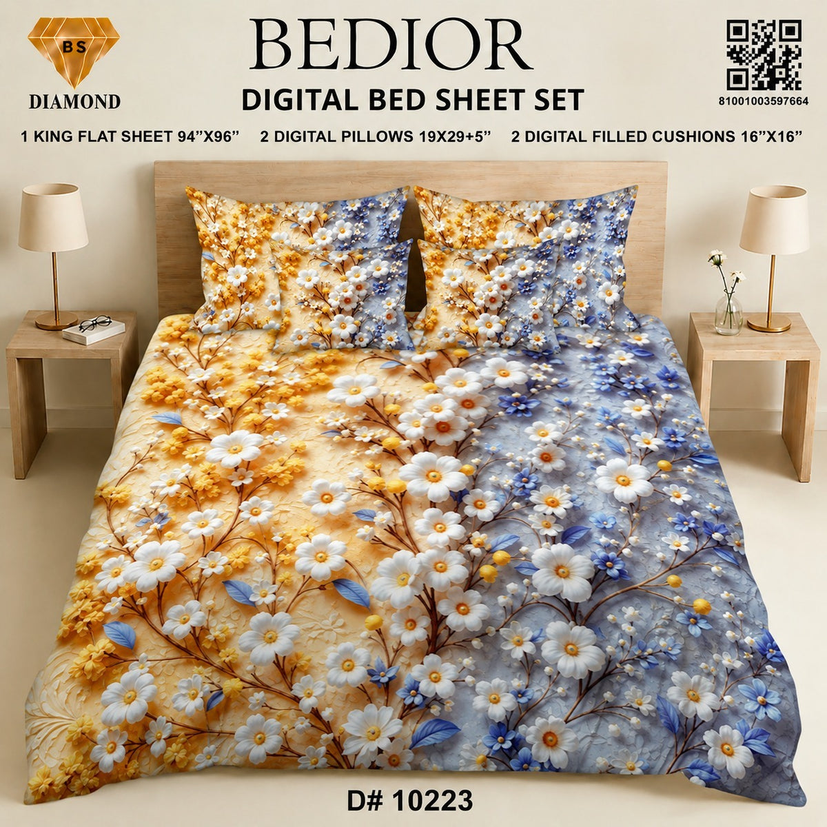 BEDIOR 5PCs DIGITAL BED SHEET SET 10223