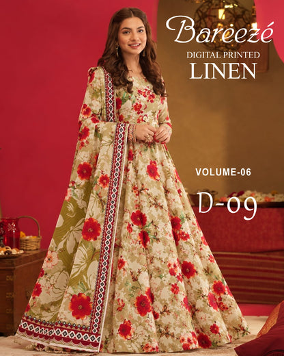 Bareeze Printed Linen 3PC