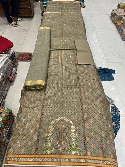 Printed Lawn 3PC With Silk Dupatta