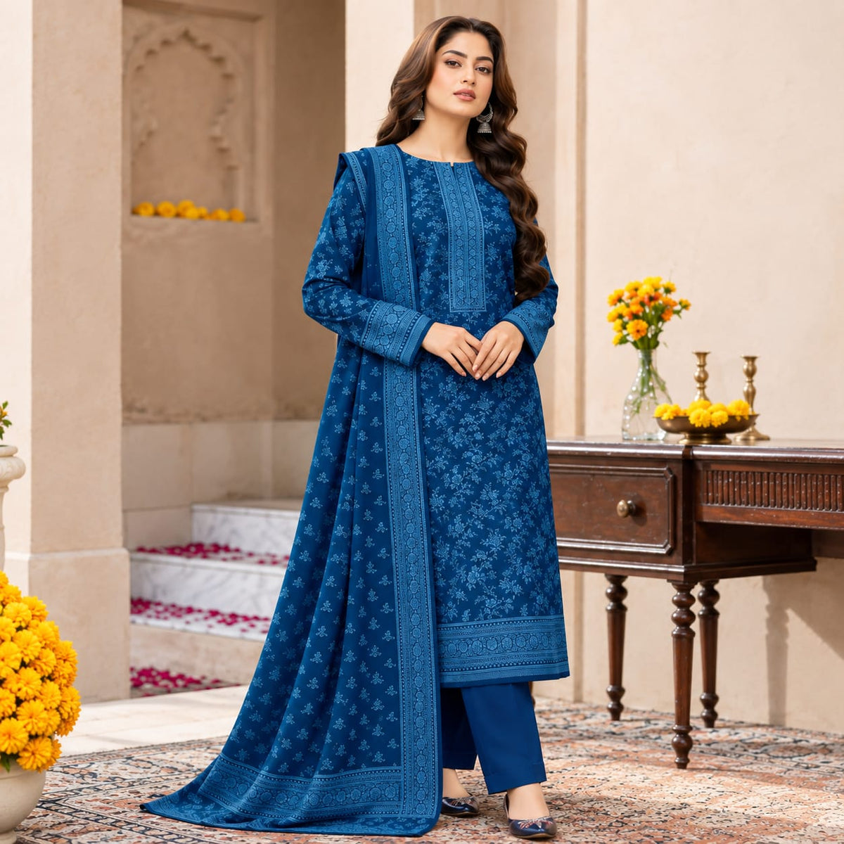 GUL-E-JAAN MARINA WOOL PRINTED 3PC