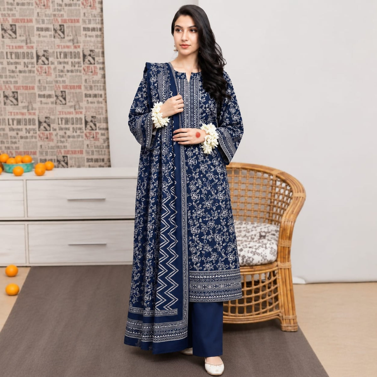 GUL-E-JAAN MARINA WOOL PRINTED 3PC