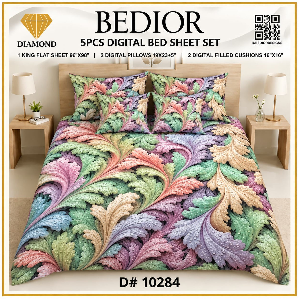 BEDIOR 5PCs DIGITAL BED SHEET SET 10284