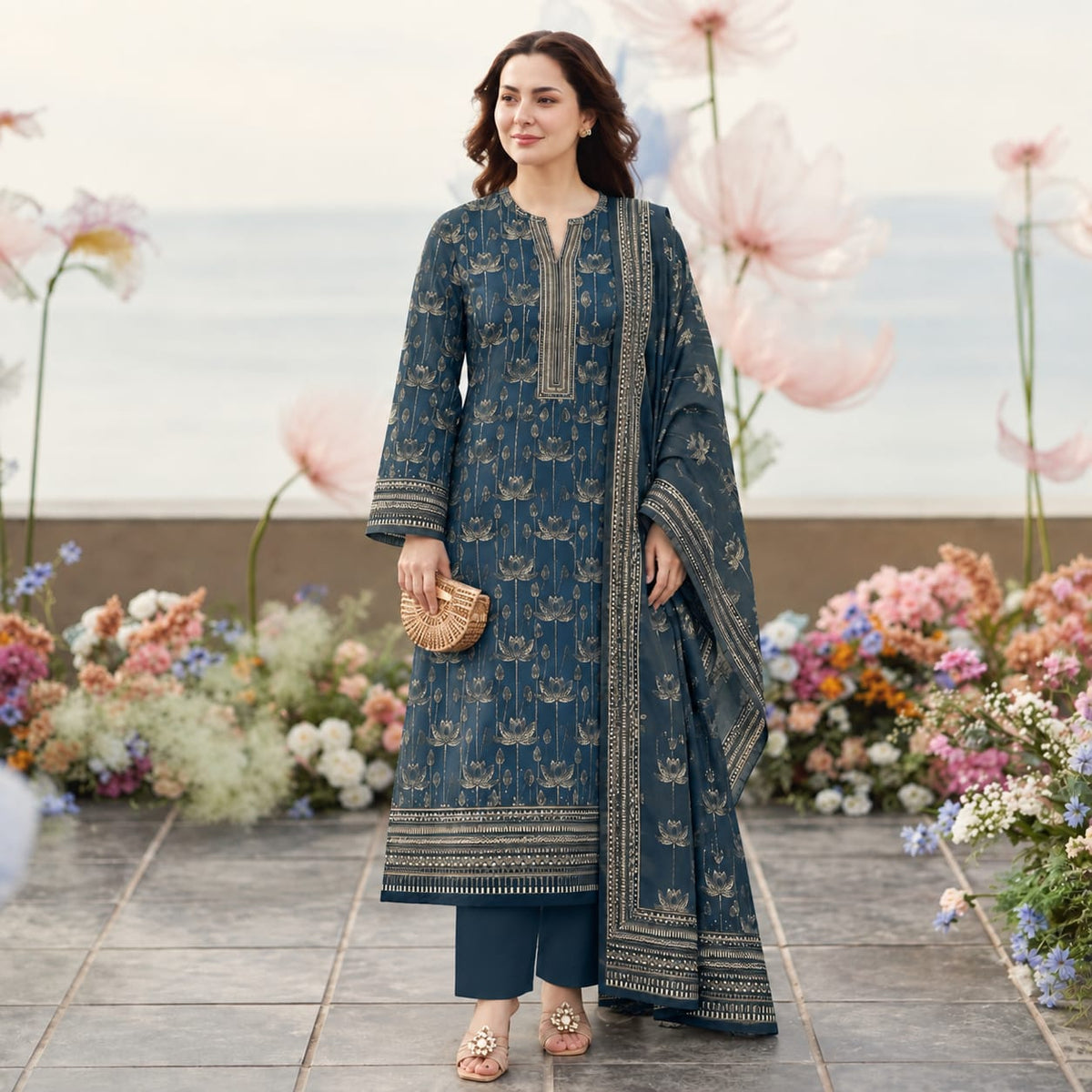 GUL-E-JAAN MARINA WOOL PRINTED 3PC