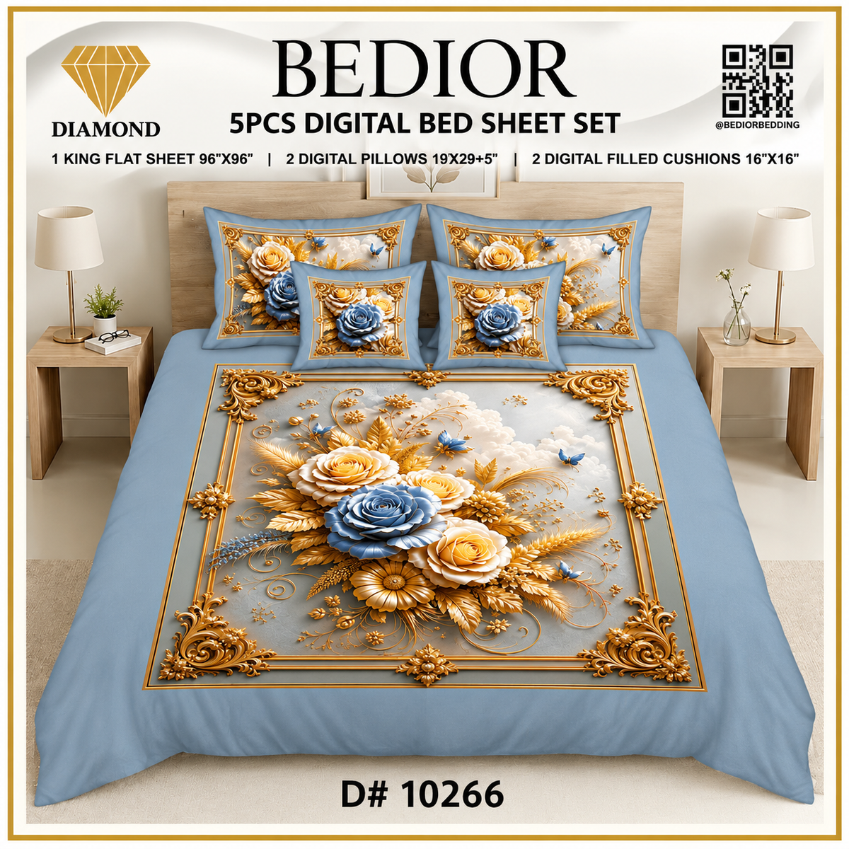 BEDIOR 5PCs DIGITAL BED SHEET SET 10266