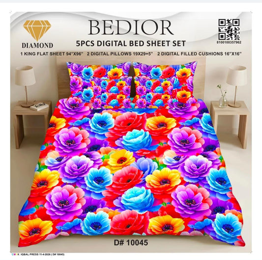 BEDIOR 5PCS DIGITAL BED SHEET SET 10045