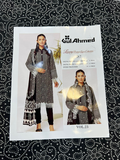 Black Series Lawn 3 Piece With Lawn dupatta