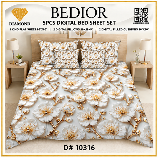 BEDIOR 5PCs DIGITAL BED SHEET SET 10316