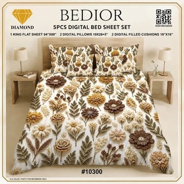 BEDIOR 5PCS DIGITAL BED SHEET SET 10300