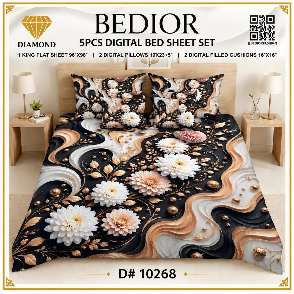 BEDIOR 5PCs DIGITAL BED SHEET SET 10268
