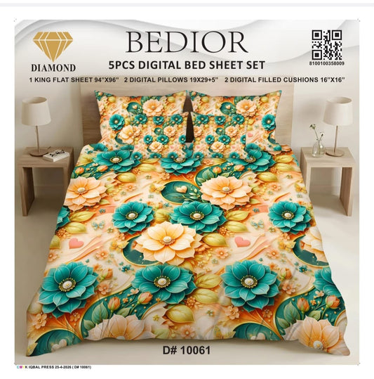 BEDIOR 5PCS DIGITAL BED SHEET SET 10061