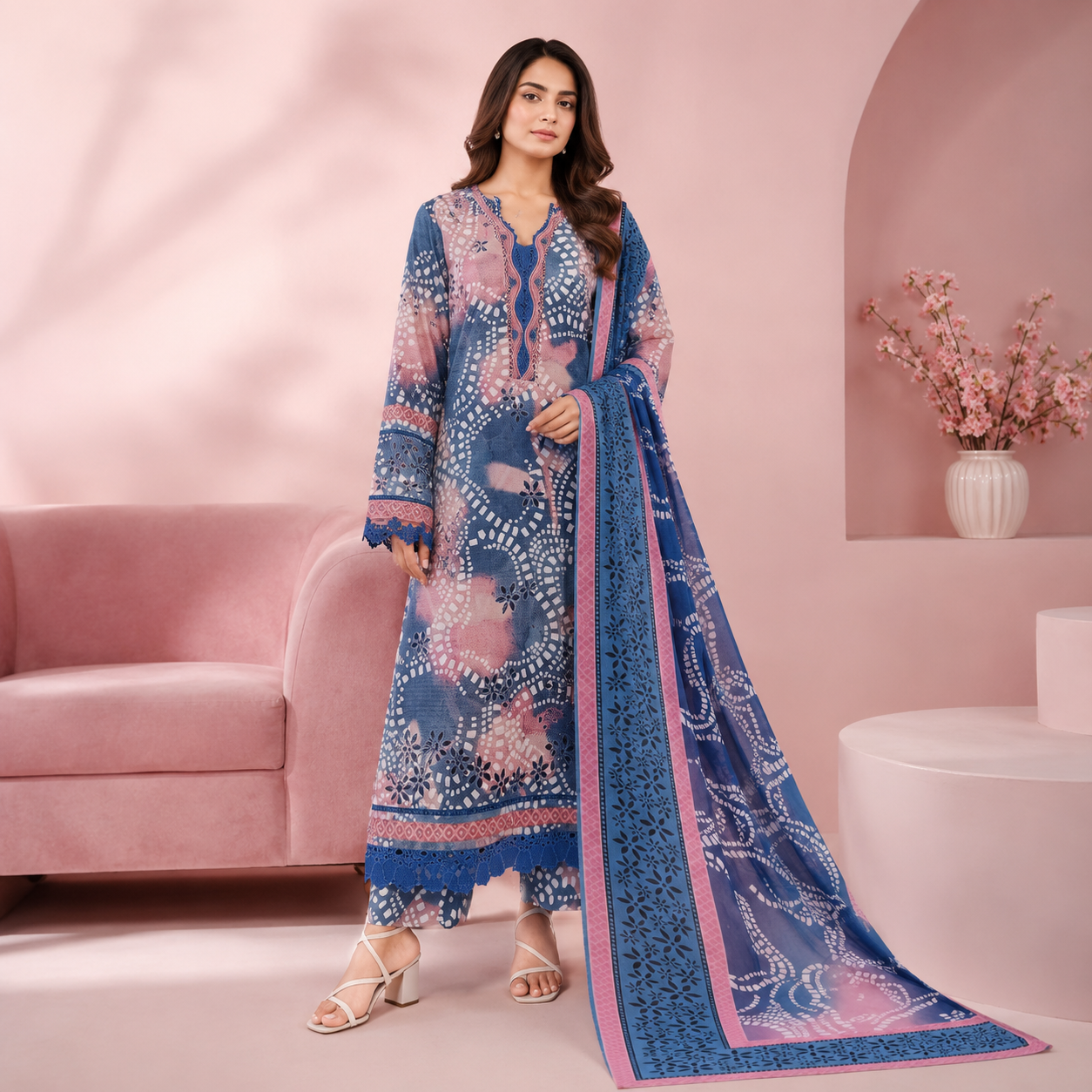 LAWN DUPATTA 3PC BRANDED COLLECTION